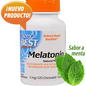 Melatonina 5 mg - melatonina para dormir - 120 tabletas a sabor menta de Doctor's Best