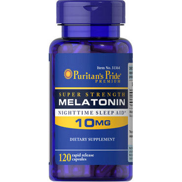 Melatonina 10 mg - melatonina dosis alta para dormir - 120 cápsulas de Puritan