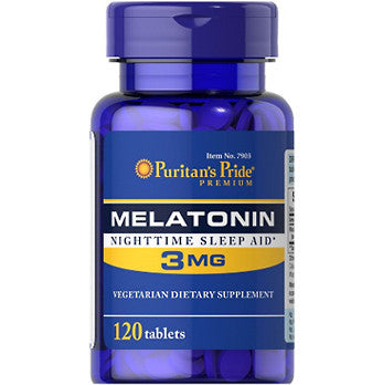 Melatonina 3 mg - suplemento alimenticio 100% organico - 120 tabletas de Puritan