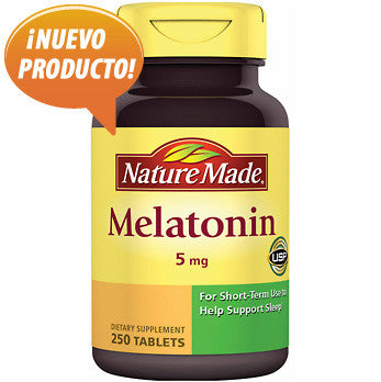 Melatonina pura y natural 5 mg - 250 tabletas de los Laboratorios Nature Made